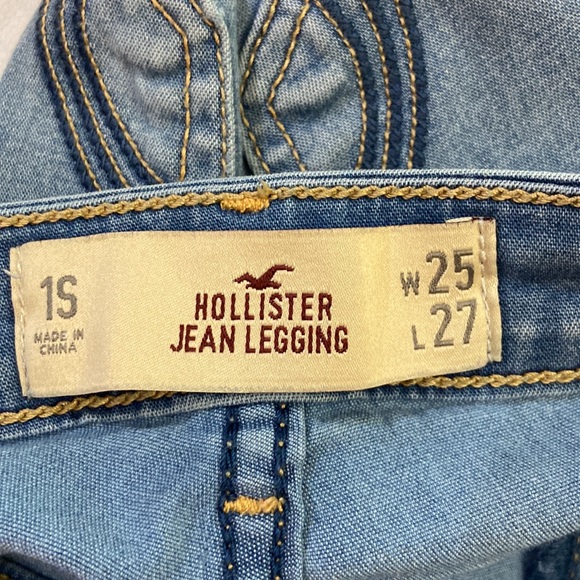 Hollister Girls Denim Stretch Jean Legging - Freshly Laundered -Size 1S/W25 - Picture 6 of 9